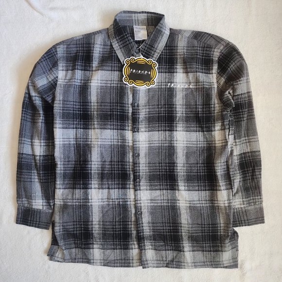 Friends Television Series Women's Long Sleeve Button Down Flannel  Size Small - Picture 1 of 16